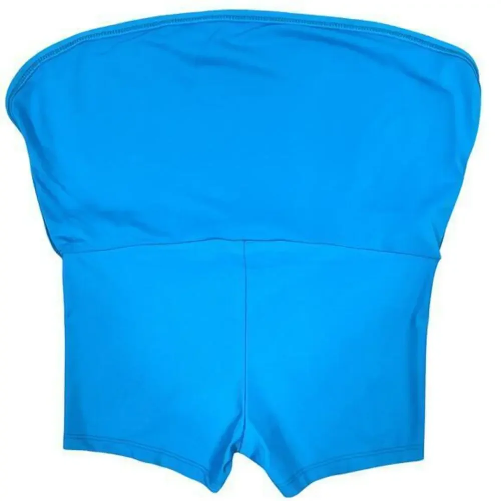Next by Athena Lotus Swim Skort Small Blue Pickleball Tennis Stretch Made in USA